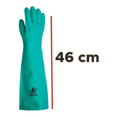 Imagem de Luva Nitrílica Cano Longo 46 cm Proteção Química K-15 Kalipso, XG