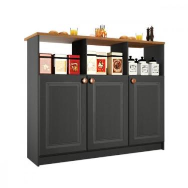 Imagem de Bancada Balcão com 3 Portas 1,20m Chumbo Indekes, Chumbo