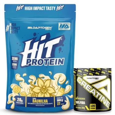 Imagem de HIT Protein (900g) Sabor Baunilha + Creatina Pura 300g – Adaptogen Scinece