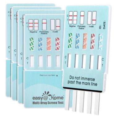 Imagem de Kits de teste instantâneo de drogas com 5 painéis Easy@Home – Teste de maconha (THC), COC, OPI 2000, AMP, BZO – Teste de drogas de imersão na urina – #EDOAP-754
