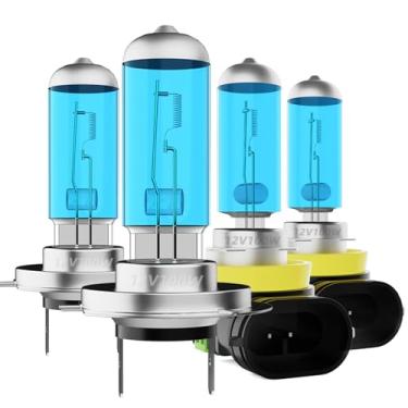 Imagem de DMEPUGI Lâmpadas de farol adequadas para Hyundai Genesis 2009-2014, H7 H11 Combo de feixe alto e baixo, lâmpada branca super brilhante 5500K lâmpadas de halogênio de alto desempenho, 4 peças