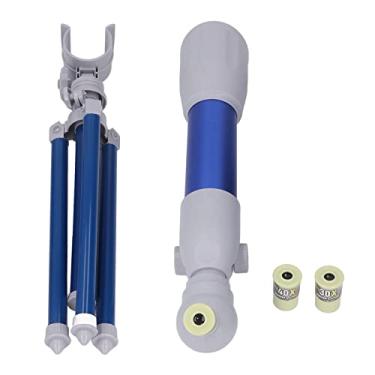 Imagem de Telescópio infantil, 3 ampliações diferentes, puxador manual infantil, faça você mesmo, para acima de 3 anos de idade para presente (A18 azul)