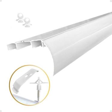 Imagem de Trilho Suiço Max Duplo C/ Bandô Cortina Wave Teto Deslizante Rodízio K