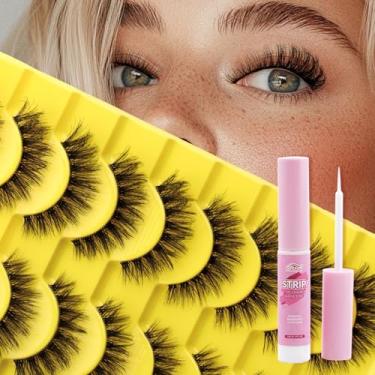 Imagem de FADVAN Cílios postiços macios naturais cílios postiços volumosos 3D cílio fino comprimento médio cílios postiços comprimento médio com cola transparente para cílios pestañas Postizas Naturales 10