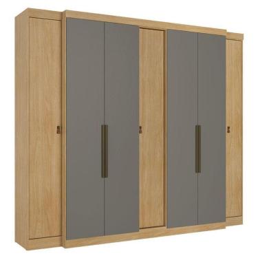 Imagem de Guarda Roupa Casal Supremo 7 Portas Nogal Gris Acetinado - Thb