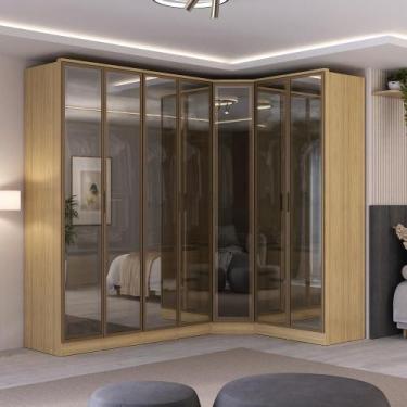 Imagem de Guarda Roupa Modulado 7 Portas Reflecta com Led 100% MDF - Mambel Q, O