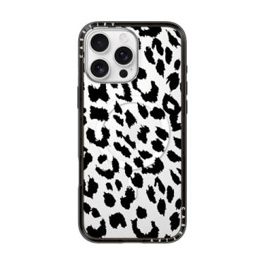 Imagem de CASETiFY Capa compacta para iPhone 16 Pro Max [fina e elegante/compatível com Magsafe/1,2 m. 2X proteção contra quedas de grau militar] - Lacie Leopard - preto transparente