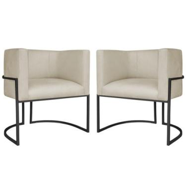 Imagem de Kit 2 Poltronas Dália Luxo Moderna Estofada Design Sofisticado com Bas