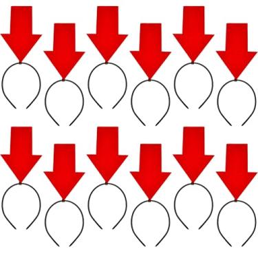 Imagem de Fahacop 12 Pack Red Arrow Headbands Creative Symbol Headband Funny Headband Arrow for Halloween Costume Concert Gag Gifts (Color Style 1)
