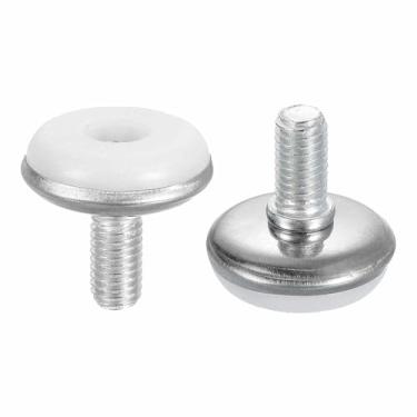 Imagem de DTGN M8 x 13 x 30 mm (DxLxOD) Pés niveladores deslizantes para móveis - Pacote com 24 - Bom para móveis - Niveladores de móveis com rosca ajustável - Prata