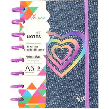 Imagem de Caderno Feminina Com Discos 100 Folhas Pautadas De Tamanho A5 14,1 * 20,5 CM (CORAÇAO)