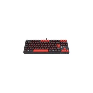 Imagem de Teclado Mecanico Redragon Gamer Flamengo Nation, TKL, ABNT2, USB, Preto e Vermelho - FL576