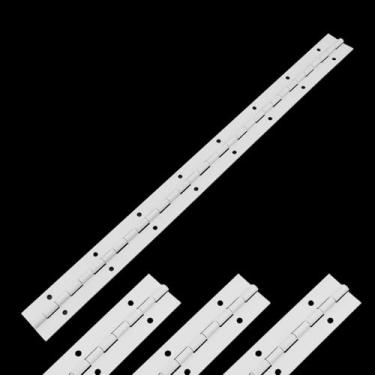 Imagem de LC LICTOP Dobradiças contínuas e de piano, 4 peças de dobradiça de extremidade perfurada de aço inoxidável dobrável longa de aço inoxidável para barco, porta de armário, caixa (branco, 400 mm/15,75")