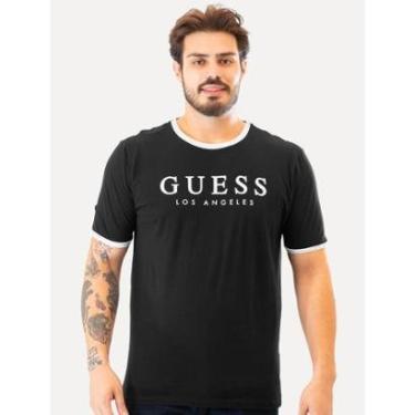 Imagem de Camiseta Guess Masculina Los Angeles Contrast Preta-Masculino