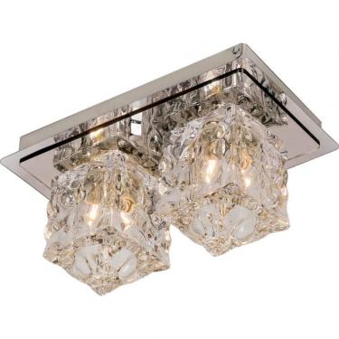 Imagem de Plafon Inox 2 Luzes 21,9x12,5cm Frost GPFT2102IXPF Bronzearte Transparente