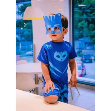 Imagem de Fantasia Menino-Gato PJ Masks com Máscara - Tecido 100% Poliéster - Fa
