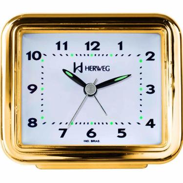 Imagem de Relógio Despertador Herweg Analógico Dourado 2642-029