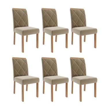 Imagem de Kit 6 Cadeiras para Sala de Jantar Estofadas fernanda - Cimol