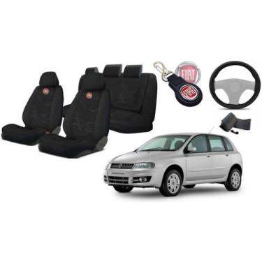 Imagem de Capas Tecido Banco Stilo 2002 a 2010 + Capa Volante + Chaveiro - Conju