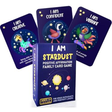 Imagem de TRUDY & RUDY - I Am Stardust Family Card Game | Positive Affirmation Cards for Kids | Boost Self Esteem & Mindfulness | Kids Card Games | Perfect for Family Game Night | Gifts for Ages 8, 9, 10 and Up