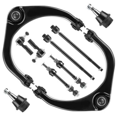 Imagem de Front Upper Control Arm W/Ball Joint for Dodge Ram 1500 2006-2008 RWD, Stabilizer Sway Bar End Links + Inner & Outer Tie Rod Ends, 10Pcs Suspension Kit K620174 K620175 K7411 K80821 EV800098 ES80574