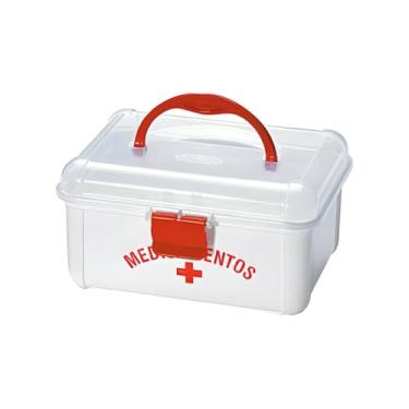 Imagem de Maleta Caixa Frasqueira Medicamentos Remédios 1,4 Litros Trava E Alça Primeiros Socorros Guardar Resistente Portátil