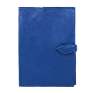 Imagem de Porta Cartão de Vacinação em Couro Legítimo Para Bebês Com Gravação Gratuita (Azul)