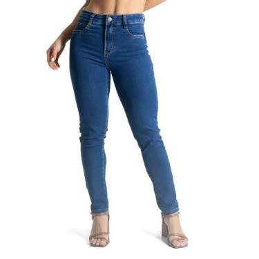 Imagem de Calça Jeans Feminina Sawary Push Up Azul Escuro, Azul escuro, 38