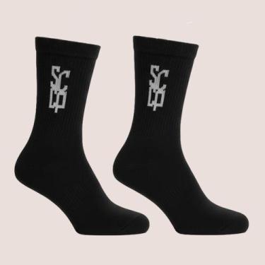 Imagem de Meia Corinthians Cp Cano Médio Masculina, Preto 03, U