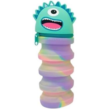 Imagem de Estojo Retrátil Divertido em Silicone – Colorido, Compacto e Espaçoso | Ideal para Escola, Faculdade e Trabalho (Alienígena)