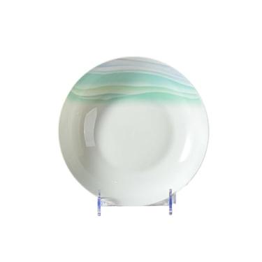 Imagem de Pratos de arroz esmaltados listrados de cerâmica requintados de alta temperatura para uso doméstico - prato de arroz de 20 cm -1