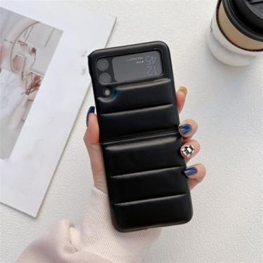 Imagem de Capa de couro pu para baixo jaqueta de couro para Samsung Galaxy Z Flip 4 ZFlip 3 5G capa macia, preta, para Samsung Z Flip 5