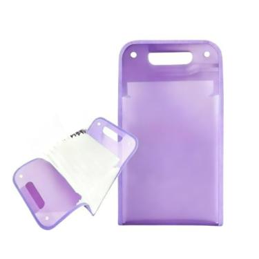 Imagem de Pasta Sanfonada Para Documento Com 13 Divisórias Pasta Prancheta A4 Alça Transporte Pasta Organizadora Escritório Escolar(Roxo)