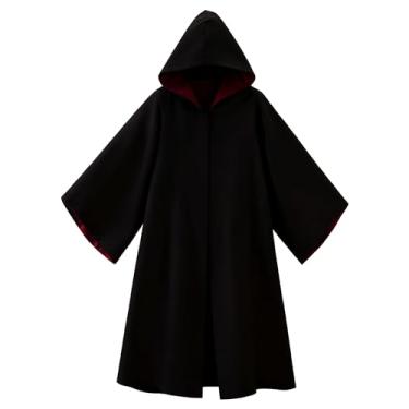 Imagem de Focupaja Roupão mágico unissex capa com capuz e bolsos para Halloween, fantasia de cosplay, Vermelho, M