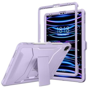 Imagem de DTTO Capa para iPad Pro de 13 polegadas (M4) 2024, iPad Air de 13 polegadas (M2) 2024, iPad Pro 12.9 6ª/5ª/4ª geração 2022/2021/2020, capa protetora robusta à prova de choque com suporte embutido,