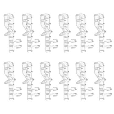 Imagem de 20 peças de clipes de sanefa transparente de 5 cm, suporte de retentor de sanefa para janela oculta com ranhura para persianas horizontais de madeira ou madeira sintética, estilo11