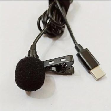 Imagem de Microfone Lavalier com fio para gravação móvel, transmissão ao vivo e mini microfone de redução de ruído