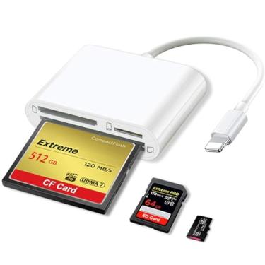 Imagem de Leitor de cartão Lightning 3 em 1 compatível com cartão CF/TF/SD multifuncional de alta velocidade USB3.0 300 MB/s iOS 13 Plug-and-Play