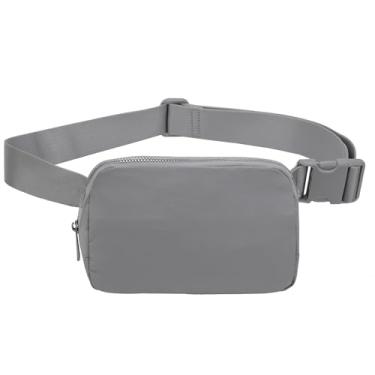 Imagem de Mini pochete para mulheres e homens, pochete moderna à prova d'água com alça ajustável para viagens, caminhadas, corrida, ciclismo, Cinza, Pochete