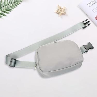 Imagem de Pochete transversal para mulheres e homens, bolsa de cinto com alça ajustável e fecho de zíper, bolsa de cintura moderna - cinza