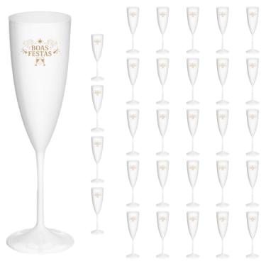 Imagem de Taça Espumante 170ml Boas Festas Acrílico Premium 20pçs (BRANCO)