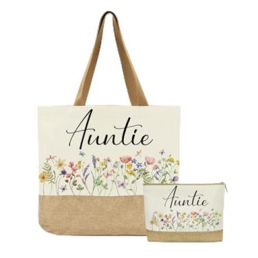 Imagem de Jeteman Presentes de tia, presentes de tia, bolsa para tia, presente para tia, presente de agradecimento de aposentadoria de aniversário, Natal, para mulheres, tias, tias, esposa, sacolas florais