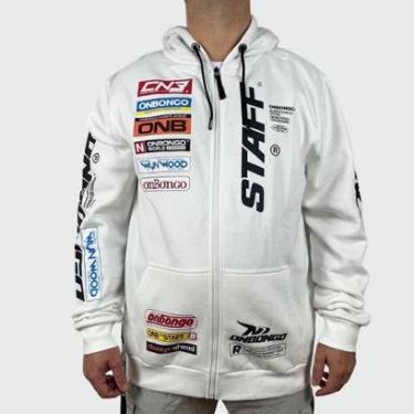 Imagem de Moletom Onbongo Aberto Plus Size Branco-Masculino
