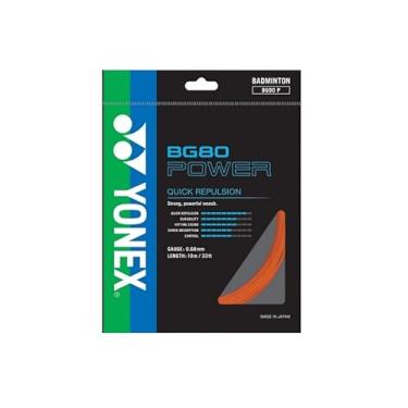 Imagem de YONEX Corda de badminton BG80, calibre 0,68 mm, 10 m, escolha de cores (laranja brilhante)