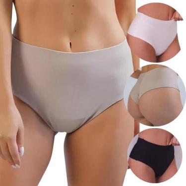 Imagem de Kit 3 Calcinha Alta Feminina Fio Dental Duplo Levanta Bumbum - Provenc