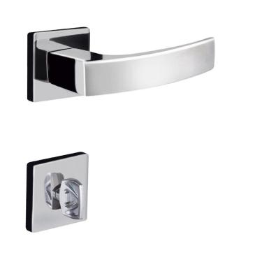 Imagem de Fechadura Banheiro Roseta Cromado Quadratta Curva Aliança