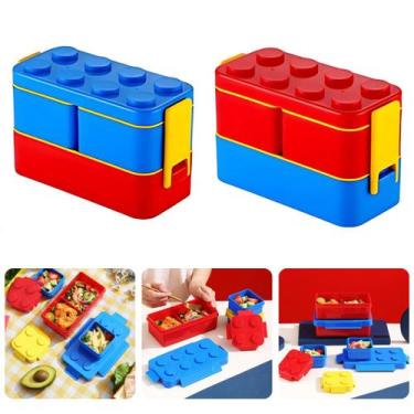 Imagem de Lancheira Marmita Infantil Montável Potes de Plástico com Divisórias e