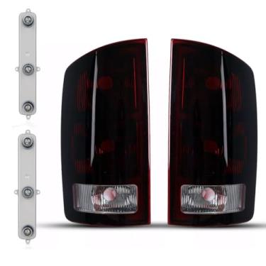Imagem de TULALUX Luz traseira compatível com Dodge Ram 1500 2500 3500 2002-2006 Lâmpada de freio traseira com placas de circuito (lente vermelha moke)