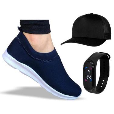 Imagem de Tênis Meia Casual Comfort Feminino Masculino Macio Leve Calce Fácil Or