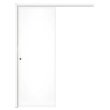 Imagem de Kit Porta de Correr Interna Pinhal 20 a 25 cm, Branco UV Acabado, 213 x 95 cm